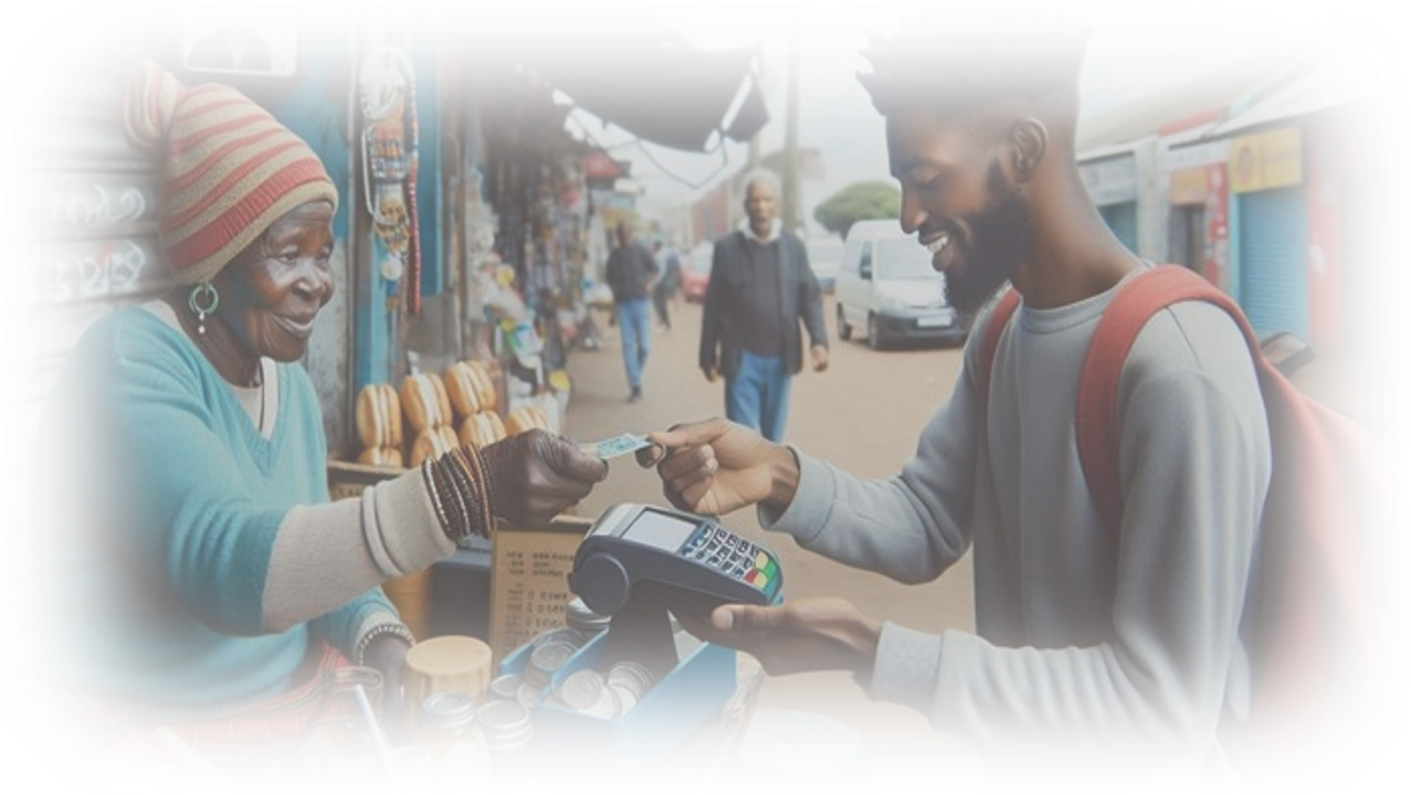 An everyday transaction at a market
